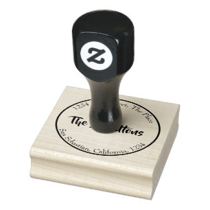 Simple personalized (circle border) rubber stamp