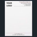 Simple Personalized Company Letterhead Template<br><div class="desc">Custom Colors and Fonts - Design Your Own Simple Personalized Professional Business Letterhead with Logo - Add Your Logo - Image - Photo or QR Code / and Name - Company / Address / Contact Information / More - Resize and move or remove and add elements / image with Customization...</div>