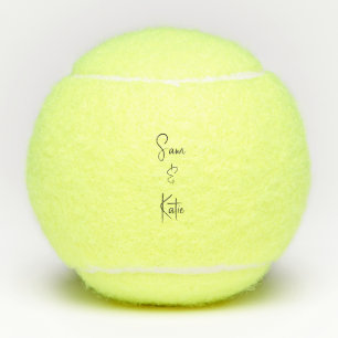 Simple Personalized Custom Script Couple Names Tennis Balls
