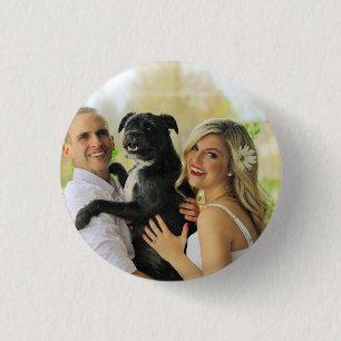 Simple Personalized Dog Pet Photo Keepsake Button