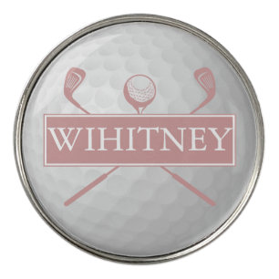 Simple Personalized Dusty Rose Golf Ball Classic Marker