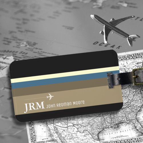 Simple personalized elegant bag travel striped luggage tag