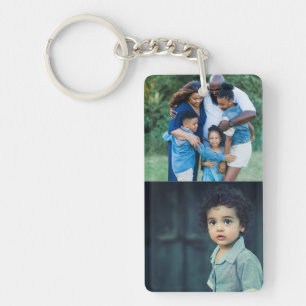 Simple Personalized Family Photo Collage Keychain