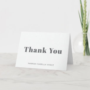 Simple Personalized Folded Thank You Card