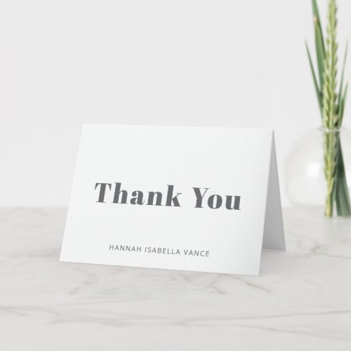 Simple Personalized Folded Thank You Card