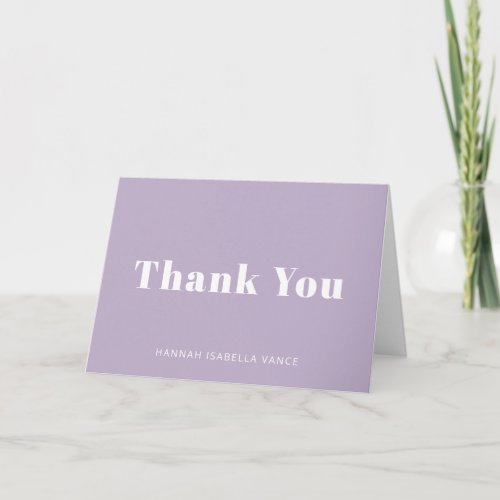 Simple Personalized Folded Thank You Card