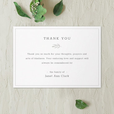 Simple Personalized Funeral Thank You Note