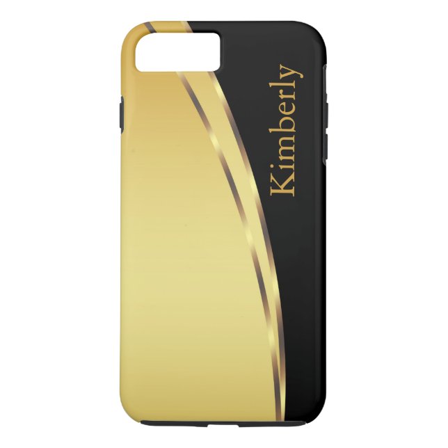 Simple Personalized Gold Black Classy Bling Style Case-Mate iPhone Case (Back)