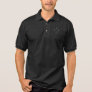 simple & personalized golf player logo on black polo shirt