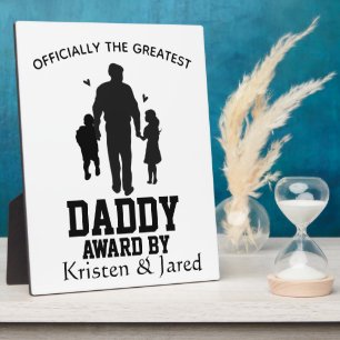 Simple  personalized greatest dad father's day  plaque