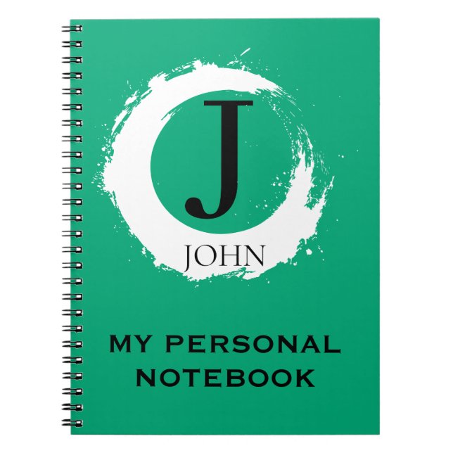 Simple Personalized Green Notebook (Front)