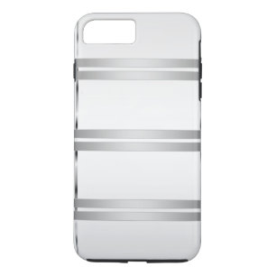 Simple Personalized Grey with Silver Lines iPhone 8 Plus/7 Plus Case