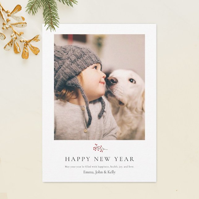 Simple Personalized Happy New Year Photo Card (Creator Uploaded)