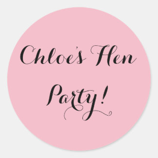Simple Personalized Hen Do Classic Round Sticker