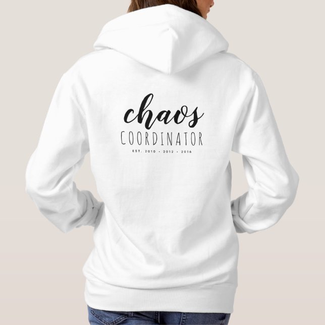 Simple Personalized Hoodie for Mom | Black (Back)