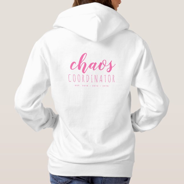 Simple Personalized Hoodie for Mom | Neon Pink (Back)