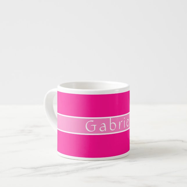 Simple Personalized Hot Pink Espresso Cup (Front Left)