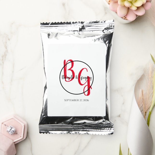 Simple Personalized Initials Wedding Coffee Drink Mix (Wedding)