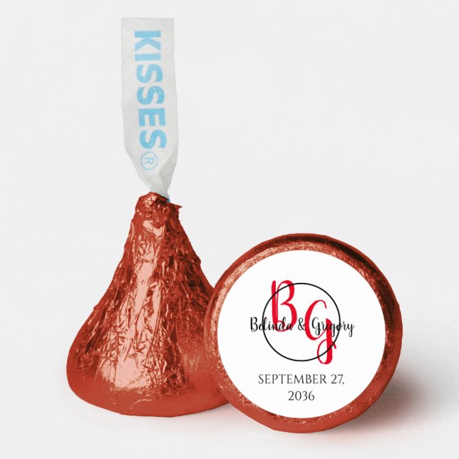Simple Personalized Initials Wedding  Hershey®'s Kisses® (Front)