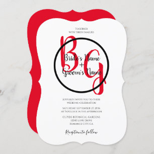 Simple Personalized Initials Wedding Invitations