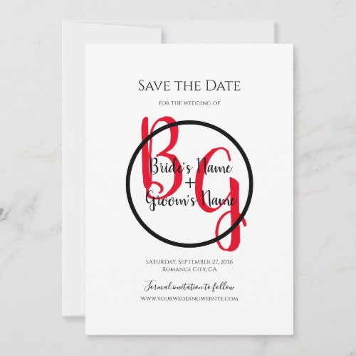 Simple Personalized Initials Wedding Save The Date