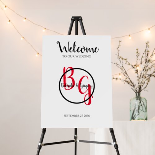 Simple Personalized Initials Wedding Welcome Sign