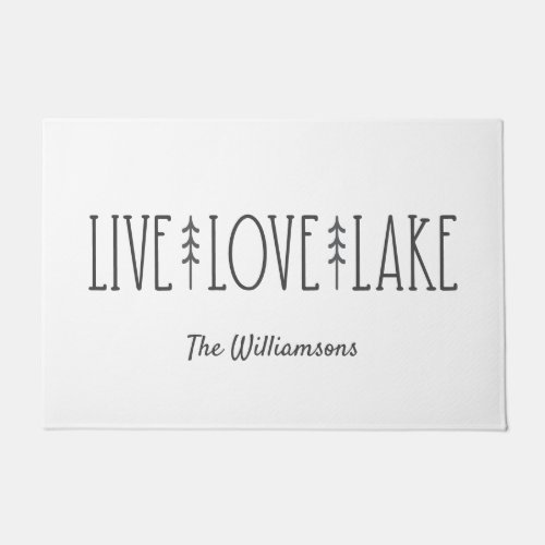 Simple Personalized Lake House Pine Tree Quote  Doormat