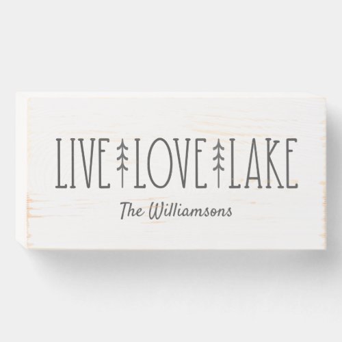 Simple Personalized Lake House Pine Tree Quote Wooden Box Sign