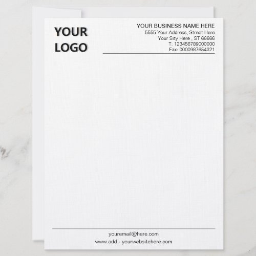 Simple Personalized Letterhead Your Company Logo