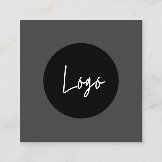 Simple personalized logo black business card (Front)