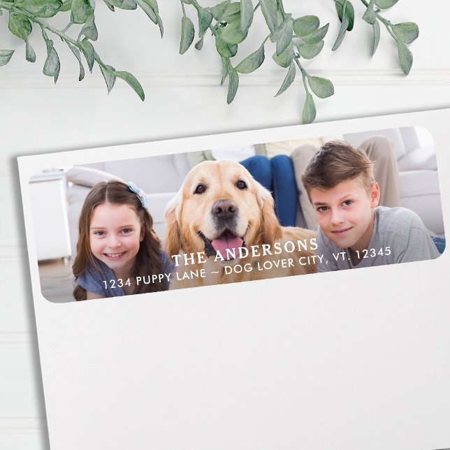 Simple Personalized Modern Photo Return Address Label (Creator Uploaded)