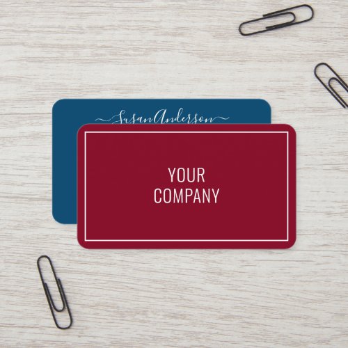 Simple Personalized Modern Two Colors Elegant Business Card