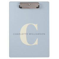 Simple Personalized Monogram and Name in Blue  