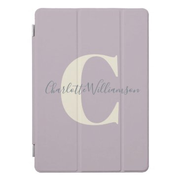 Simple Personalized Monogram and Name in Lilac  iPad Pro Cover