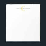 Simple Personalized Monogram and Name in Yellow Notepad<br><div class="desc">Simple Personalized Monogram and Name in Yellow Notepad</div>