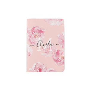 Simple personalized monogram and name passport holder