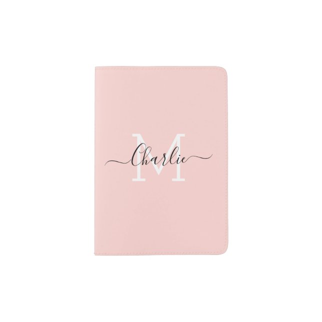 Simple personalized monogram and name passport holder (Front)