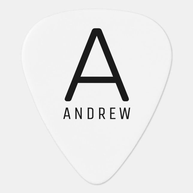 Simple Personalized Monogram Initial Guitar Pick (Front)