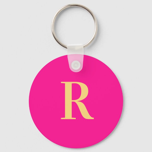 Simple Personalized Monogram Modern Keychain (Front)