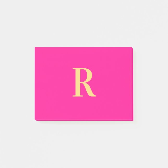 Simple Personalized Monogram Modern Post-it Notes (Front)