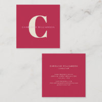 Simple Personalized Monogram Name Pink Red Modern