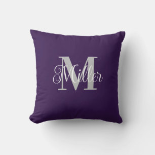 Simple Personalized Monogram Throw Pillow