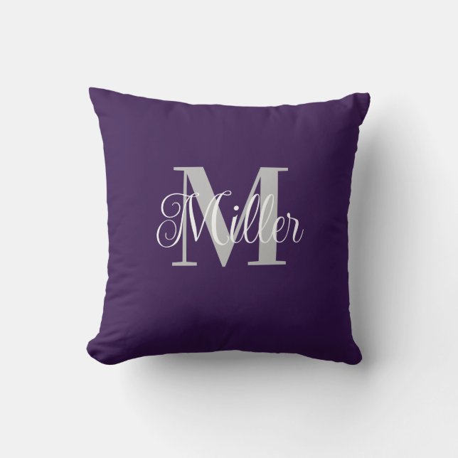 Simple Personalized Monogram  Throw Pillow (Front)