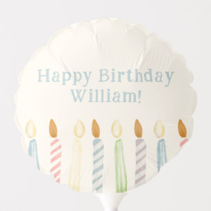 Simple Personalized Name Birthday Candles Balloon