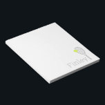 Simple Personalized Name Tennis Player Notepad<br><div class="desc">Simple personalized notepad with a tennis racket and ball monogram name or custom text in subtle light gray,  with editable colors and fonts that can be matched to your team or school.</div>