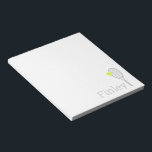 Simple Personalized Name Tennis Player Notepad<br><div class="desc">Simple personalized notepad with a tennis racket and ball monogram name or custom text in subtle light gray,  with editable colors and fonts that can be matched to your team or school.</div>