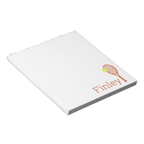 Simple Personalized Name Tennis Racket Notepad