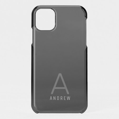 Simple Personalized Name Transparent Black iPhone 11 Case