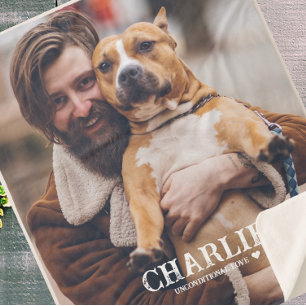 Simple Personalized Pet Photo Name Quote Dog Lover Sherpa Blanket