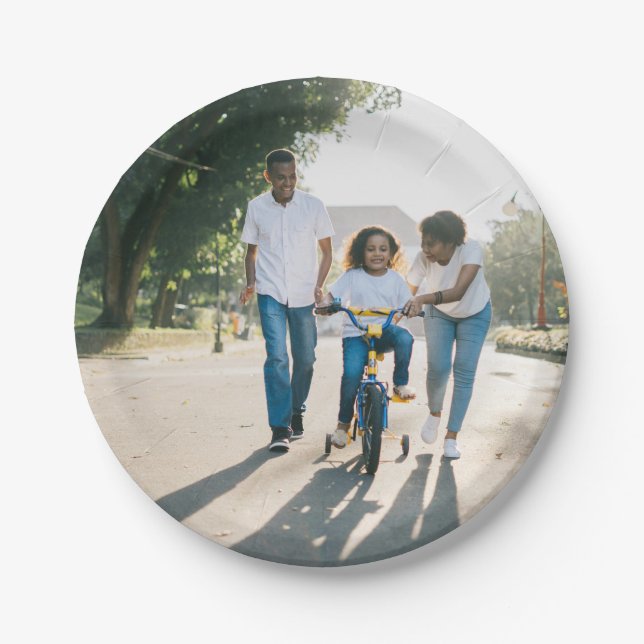 Simple Personalized Photo Paper Plates (Front)